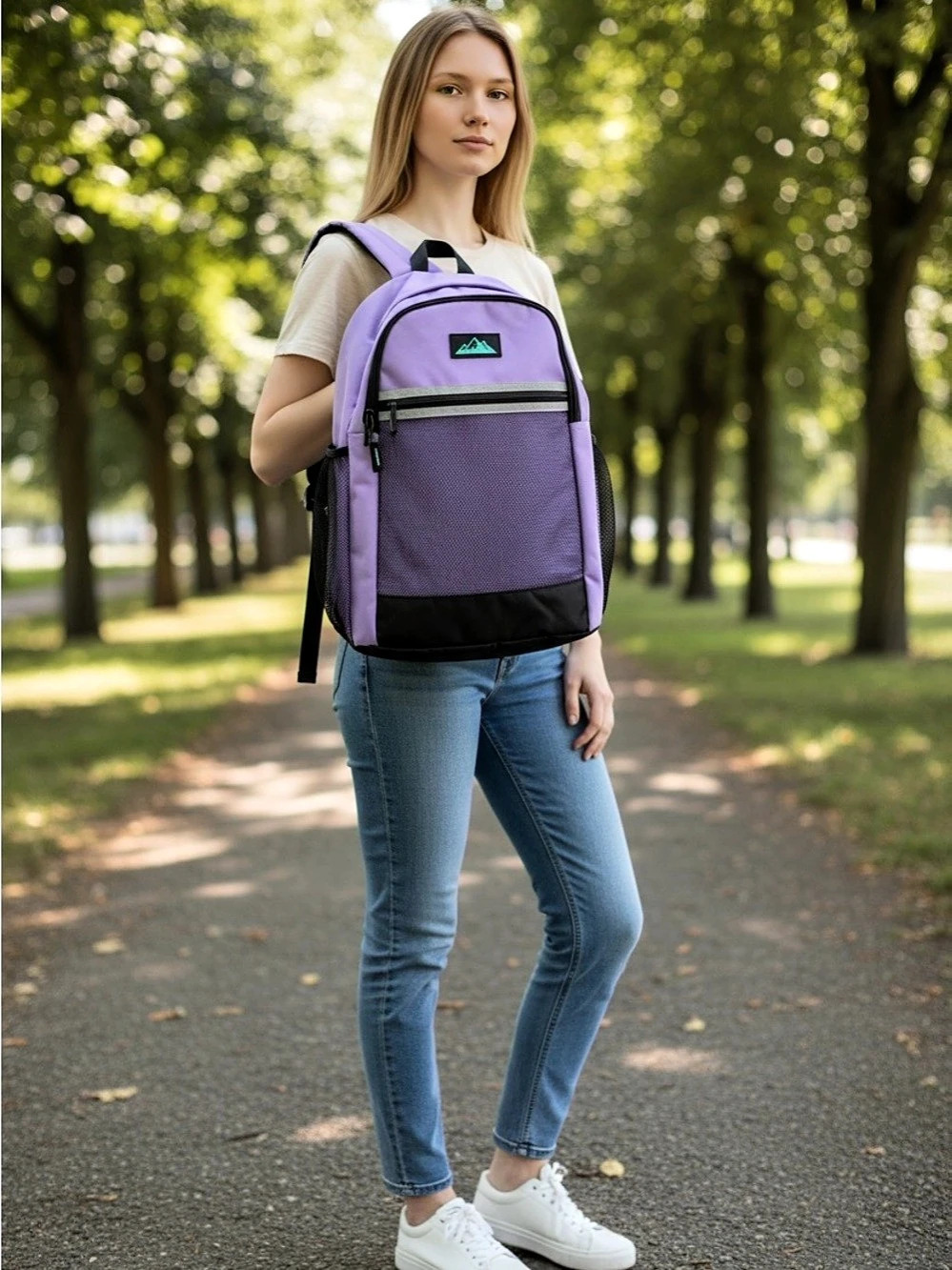 Summit Mountain Women's Mountain Style Functional Backpack Purple & Black Like N